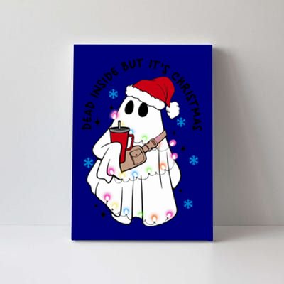 Dead Inside But ItS Christmas Cute Boo Jee Ghost Santa Xmas Gift Canvas