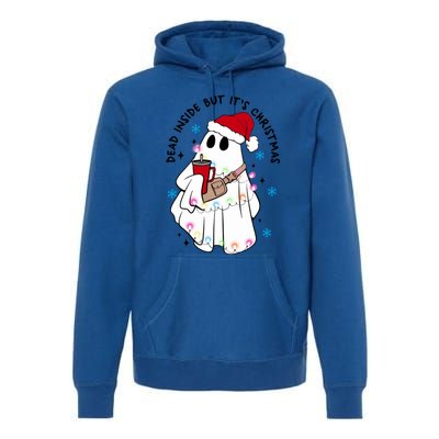 Dead Inside But ItS Christmas Cute Boo Jee Ghost Santa Xmas Gift Premium Hoodie