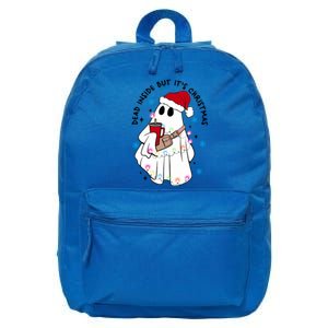 Dead Inside But ItS Christmas Cute Boo Jee Ghost Santa Xmas Gift 16 in Basic Backpack