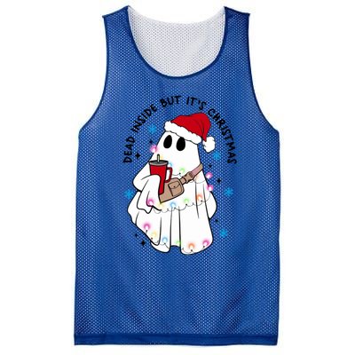 Dead Inside But ItS Christmas Cute Boo Jee Ghost Santa Xmas Gift Mesh Reversible Basketball Jersey Tank