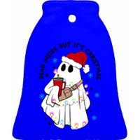 Dead Inside But ItS Christmas Cute Boo Jee Ghost Santa Xmas Gift Ceramic Bell Ornament