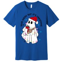 Dead Inside But ItS Christmas Cute Boo Jee Ghost Santa Xmas Gift Premium T-Shirt