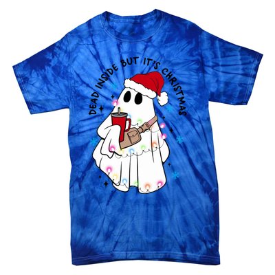 Dead Inside But ItS Christmas Cute Boo Jee Ghost Santa Xmas Gift Tie-Dye T-Shirt