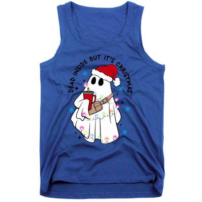 Dead Inside But ItS Christmas Cute Boo Jee Ghost Santa Xmas Gift Tank Top