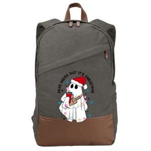 Dead Inside But ItS Christmas Cute Boo Jee Ghost Santa Xmas Gift Cotton Canvas Backpack