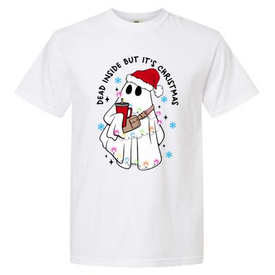 Dead Inside But ItS Christmas Cute Boo Jee Ghost Santa Xmas Gift Garment-Dyed Heavyweight T-Shirt