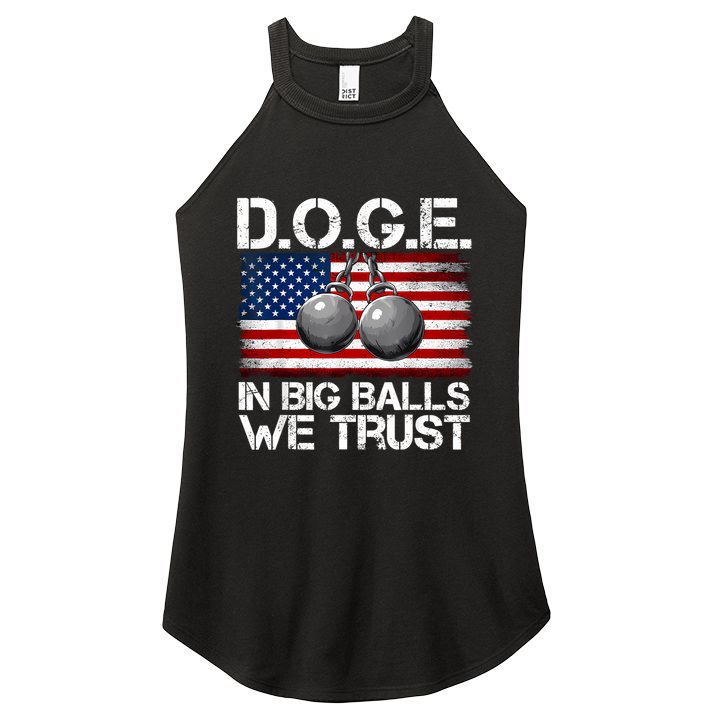 D.O.G.E. In Big Balls We Trust 2025 Women's Perfect Tri Rocker Tank