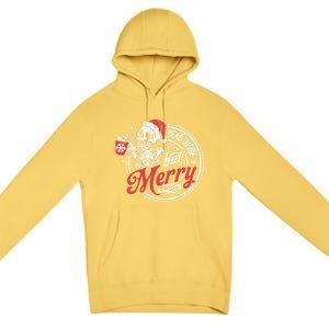 Dead Inside But Merry Funny Skeleton Coffee Christmas Funny Gift Premium Pullover Hoodie