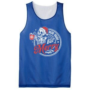 Dead Inside But Merry Funny Skeleton Coffee Christmas Funny Gift Mesh Reversible Basketball Jersey Tank