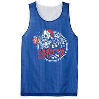 Dead Inside But Merry Funny Skeleton Coffee Christmas Funny Gift Mesh Reversible Basketball Jersey Tank