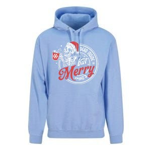 Dead Inside But Merry Funny Skeleton Coffee Christmas Funny Gift Unisex Surf Hoodie