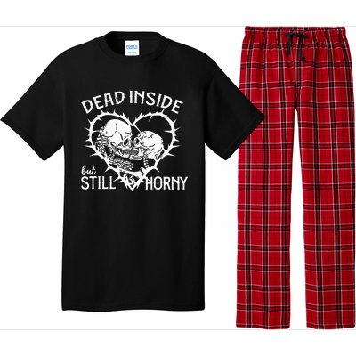 Dead Inside But Still Horny In Spike Heart Pajama Set