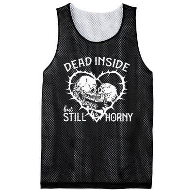 Dead Inside But Still Horny In Spike Heart Mesh Reversible Basketball Jersey Tank