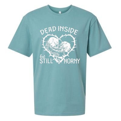 Dead Inside But Still Horny In Spike Heart Sueded Cloud Jersey T-Shirt