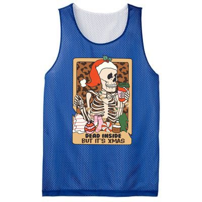 Dead Inside But ItS Christmas Festive Skeleton Design Gift Mesh Reversible Basketball Jersey Tank