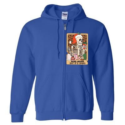 Dead Inside But ItS Christmas Festive Skeleton Design Gift Full Zip Hoodie