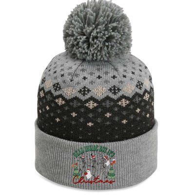 Dead Inside But ItS Christmas Funny Skeleton Merry Xmas Gift The Baniff Cuffed Pom Beanie