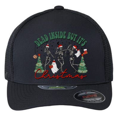 Dead Inside But ItS Christmas Funny Skeleton Merry Xmas Gift Flexfit Unipanel Trucker Cap