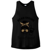 Dead Inside But Caffeinated Ladies PosiCharge Tri-Blend Wicking Tank