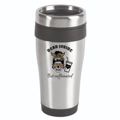 Dead Inside But Caffeinated 16oz Travel Tumbler