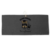 Dead Inside But Caffeinated Large Microfiber Waffle Golf Towel