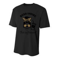 Dead Inside But Caffeinated Youth Performance Sprint T-Shirt