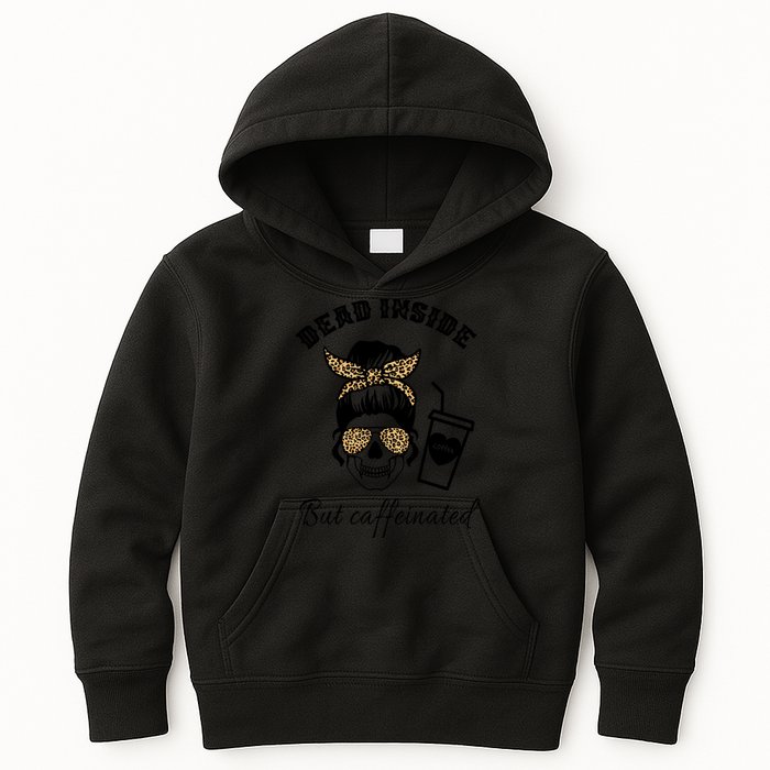 Dead Inside But Caffeinated Kids Hoodie