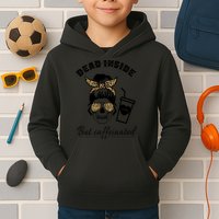 Dead Inside But Caffeinated Kids Hoodie