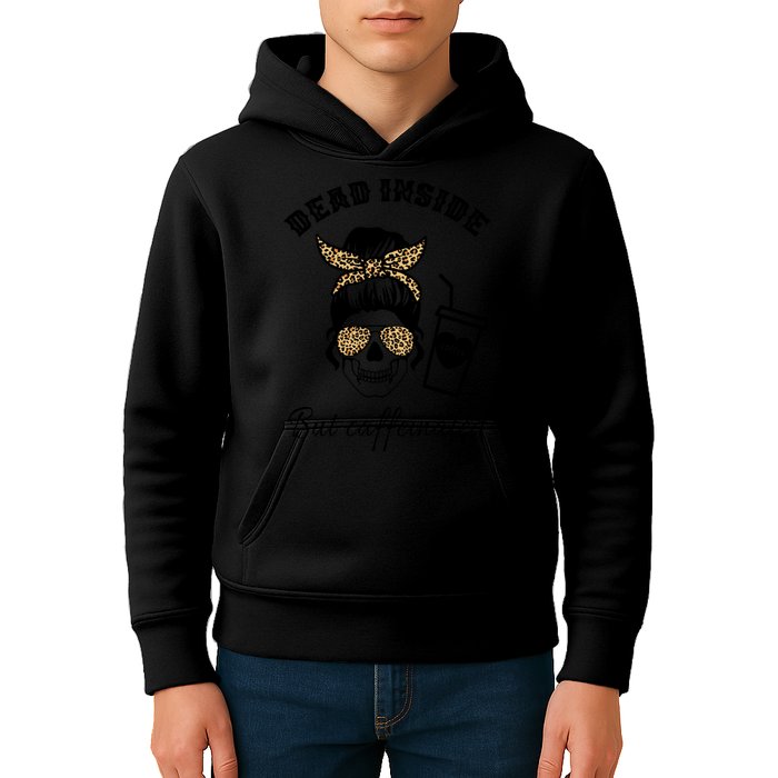 Dead Inside But Caffeinated Kids Hoodie