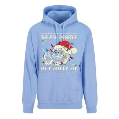 Dead Inside But Jolly AF Skeleton Santa Xmas   Unisex Surf Hoodie