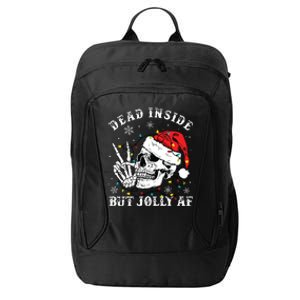 Dead Inside But Jolly Af Skeleton Santa Christmas Pajamas City Backpack