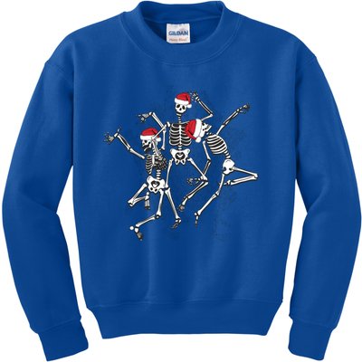 Dead Inside But ItS Christmas Funny Skeletons Dancing Meme Gift Kids Sweatshirt