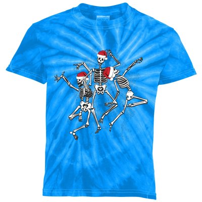 Dead Inside But ItS Christmas Funny Skeletons Dancing Meme Gift Kids Tie-Dye T-Shirt