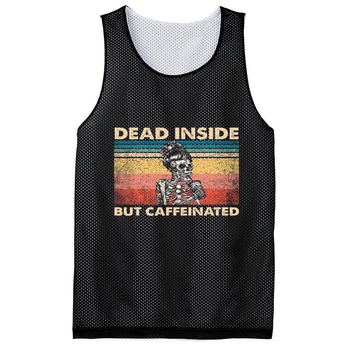Dead Inside But Caffeinated Mesh Reversible Basketball Jersey Tank