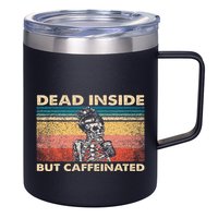 Dead Inside But Caffeinated 12oz Stainless Steel Coffee Mug