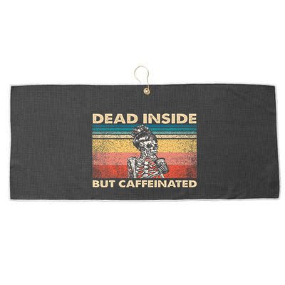 Dead Inside But Caffeinated Large Microfiber Waffle Golf Towel