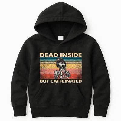 Dead Inside But Caffeinated Kids Hoodie