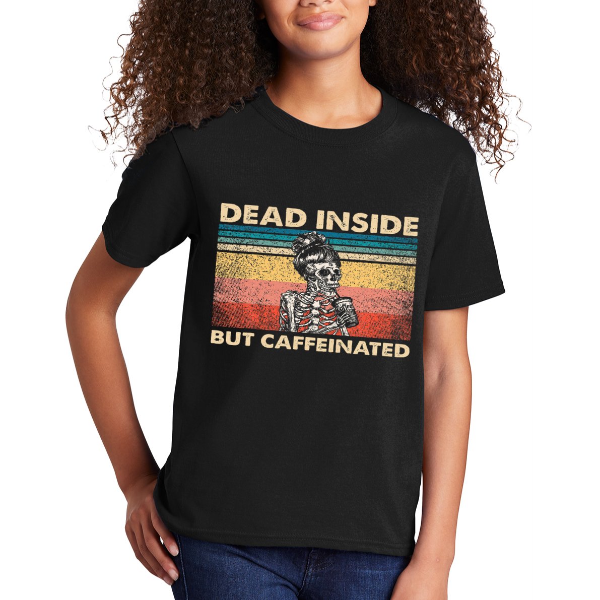 Dead Inside But Caffeinated Kids T-Shirt