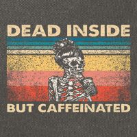 Dead Inside But Caffeinated Cotton Canvas Backpack