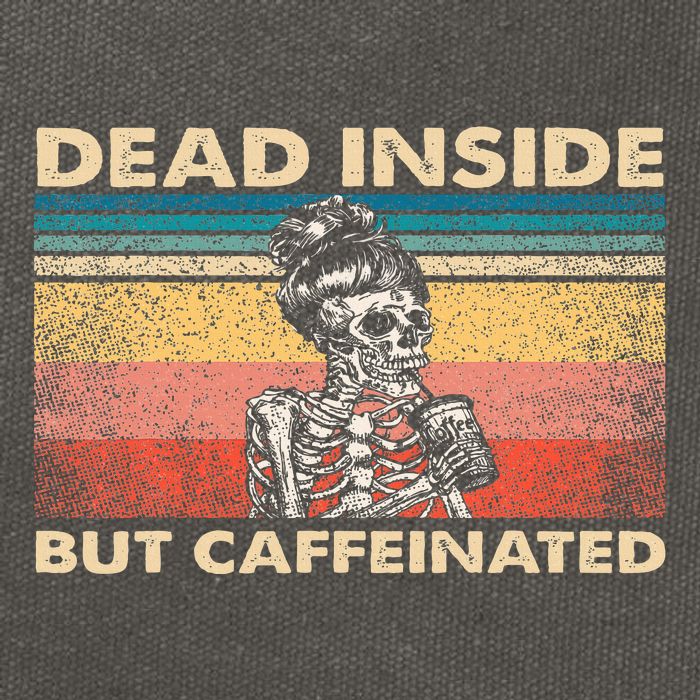 Dead Inside But Caffeinated Cotton Canvas Backpack