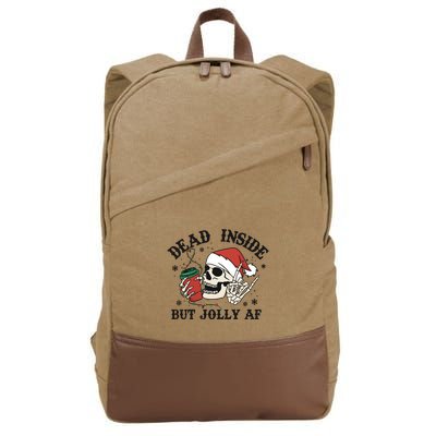 Dead Inside But Christmas Skeleton Cotton Canvas Backpack