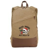 Dead Inside But Christmas Skeleton Cotton Canvas Backpack