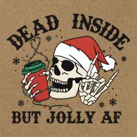 Dead Inside But Christmas Skeleton Cotton Canvas Backpack