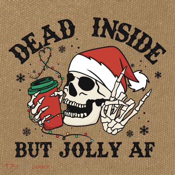 Dead Inside But Christmas Skeleton Cotton Canvas Backpack