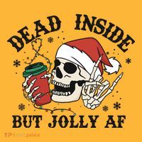 Dead Inside But Christmas Skeleton Sustainable Knit Beanie