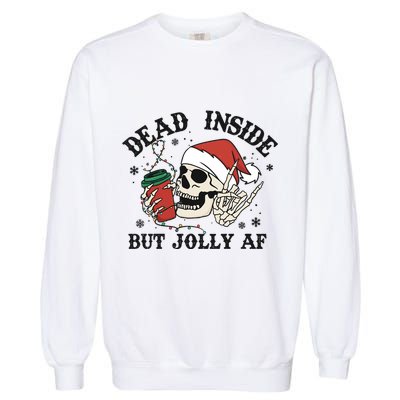 Dead Inside But Christmas Skeleton Garment-Dyed Sweatshirt