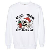 Dead Inside But Christmas Skeleton Garment-Dyed Sweatshirt