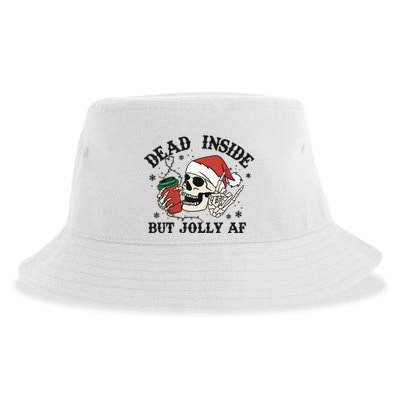 Dead Inside But Christmas Skeleton Sustainable Bucket Hat