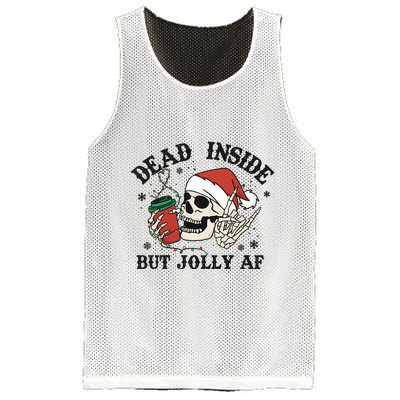 Dead Inside But Christmas Skeleton Mesh Reversible Basketball Jersey Tank