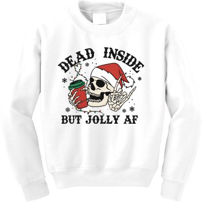 Dead Inside But Christmas Skeleton Kids Sweatshirt